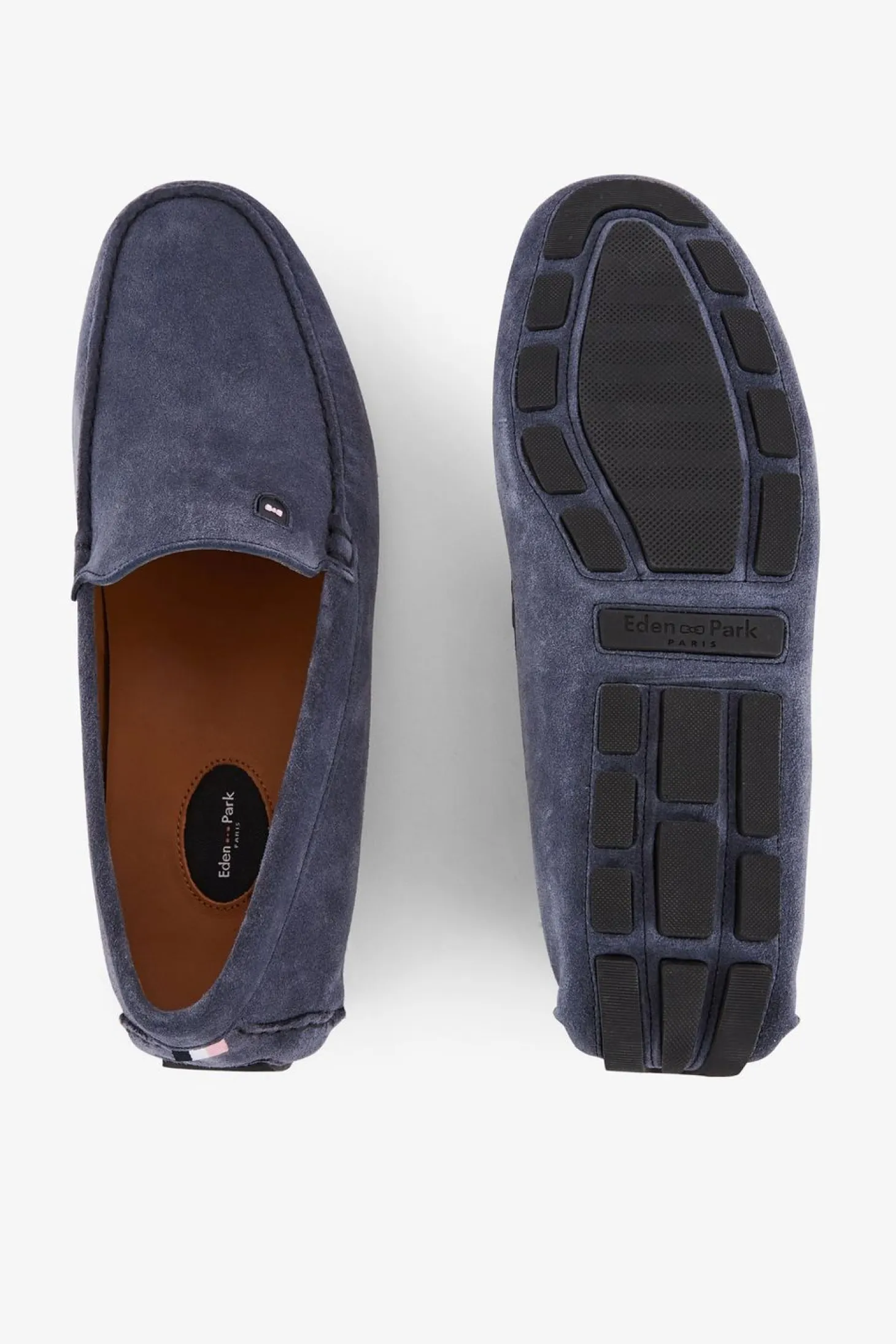 Mocassins Bleus En Cuir Suede