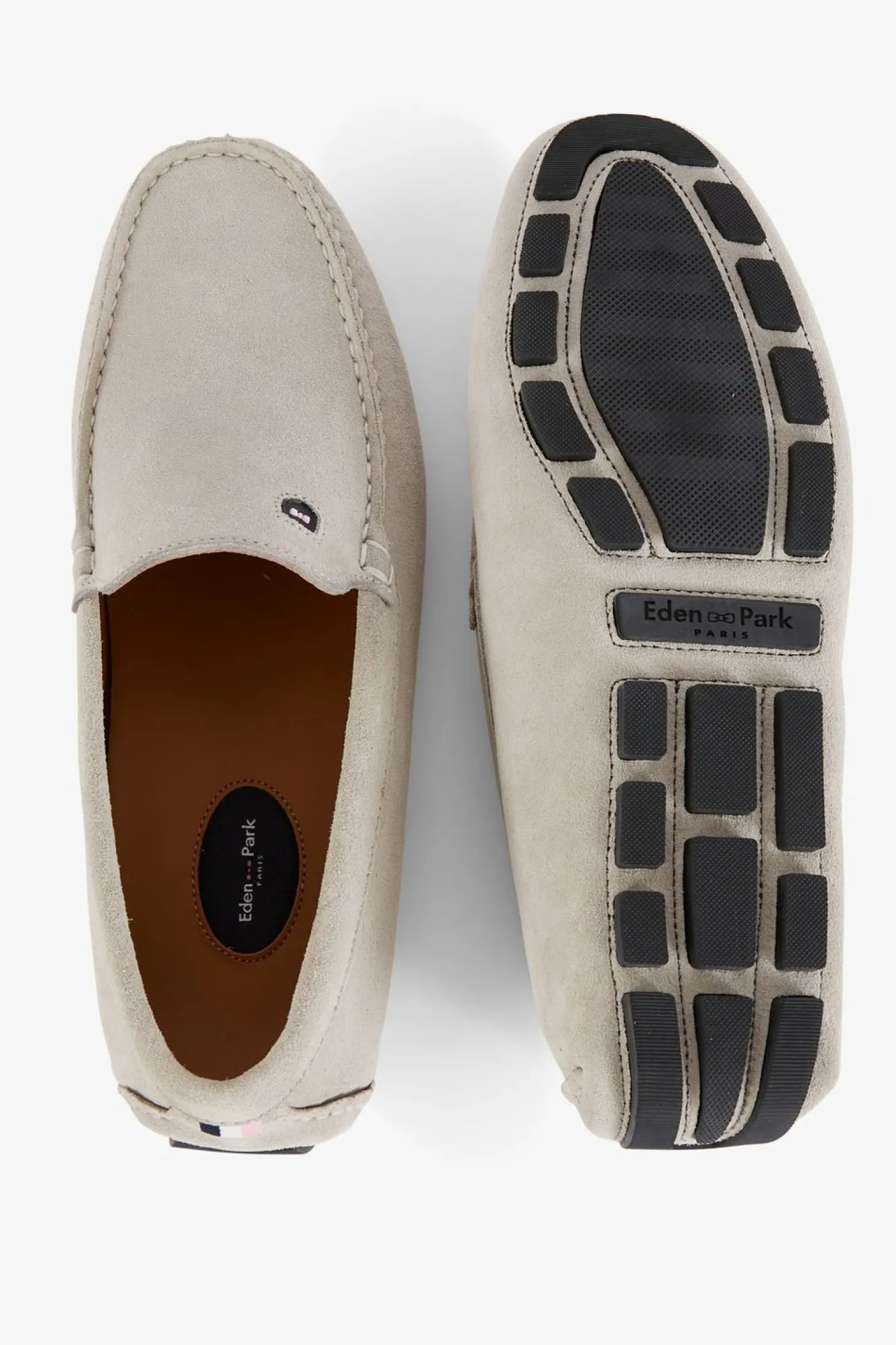 Mocassins Gris En Cuir Suede