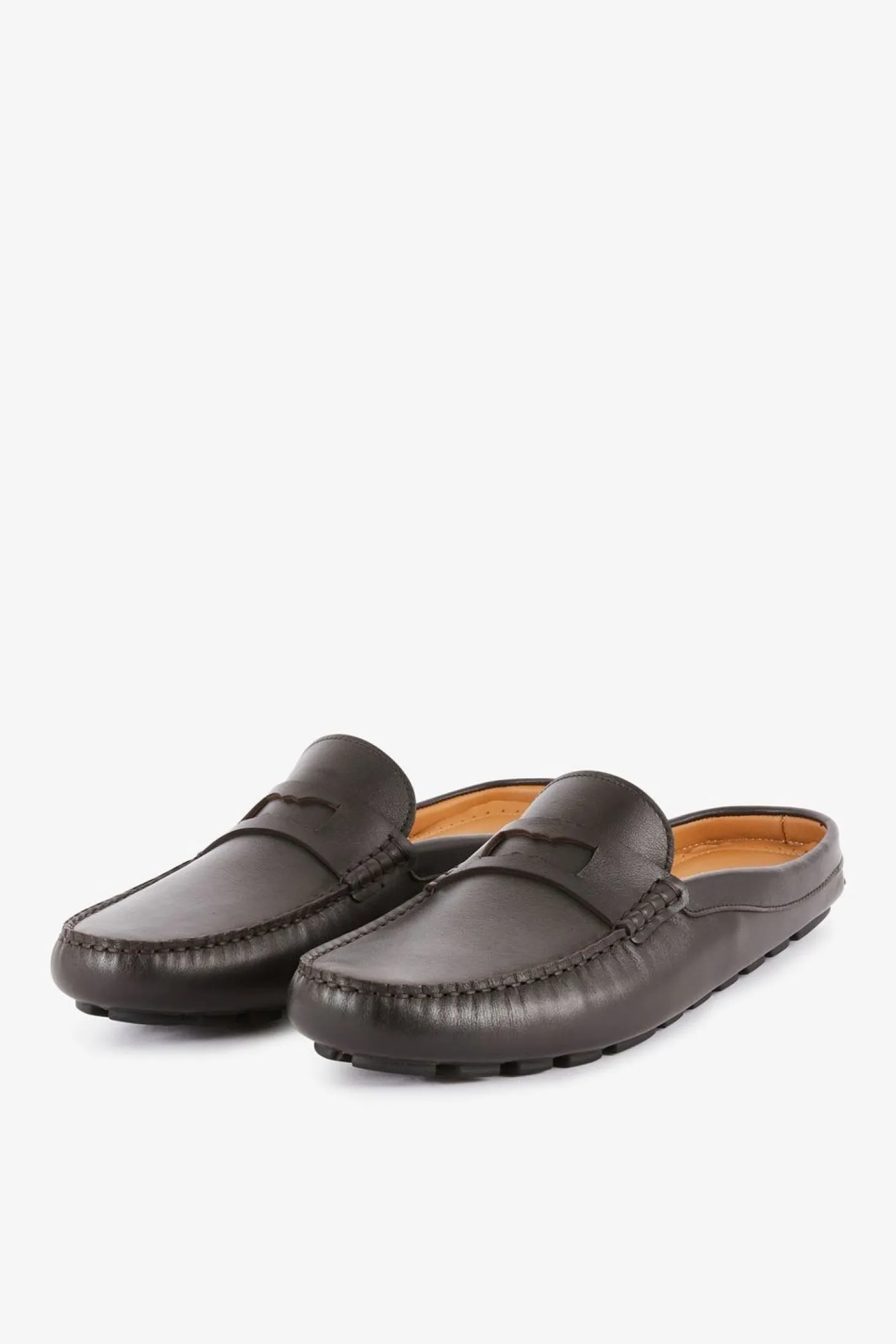 Mocassins Marrons Fonces En Cuir