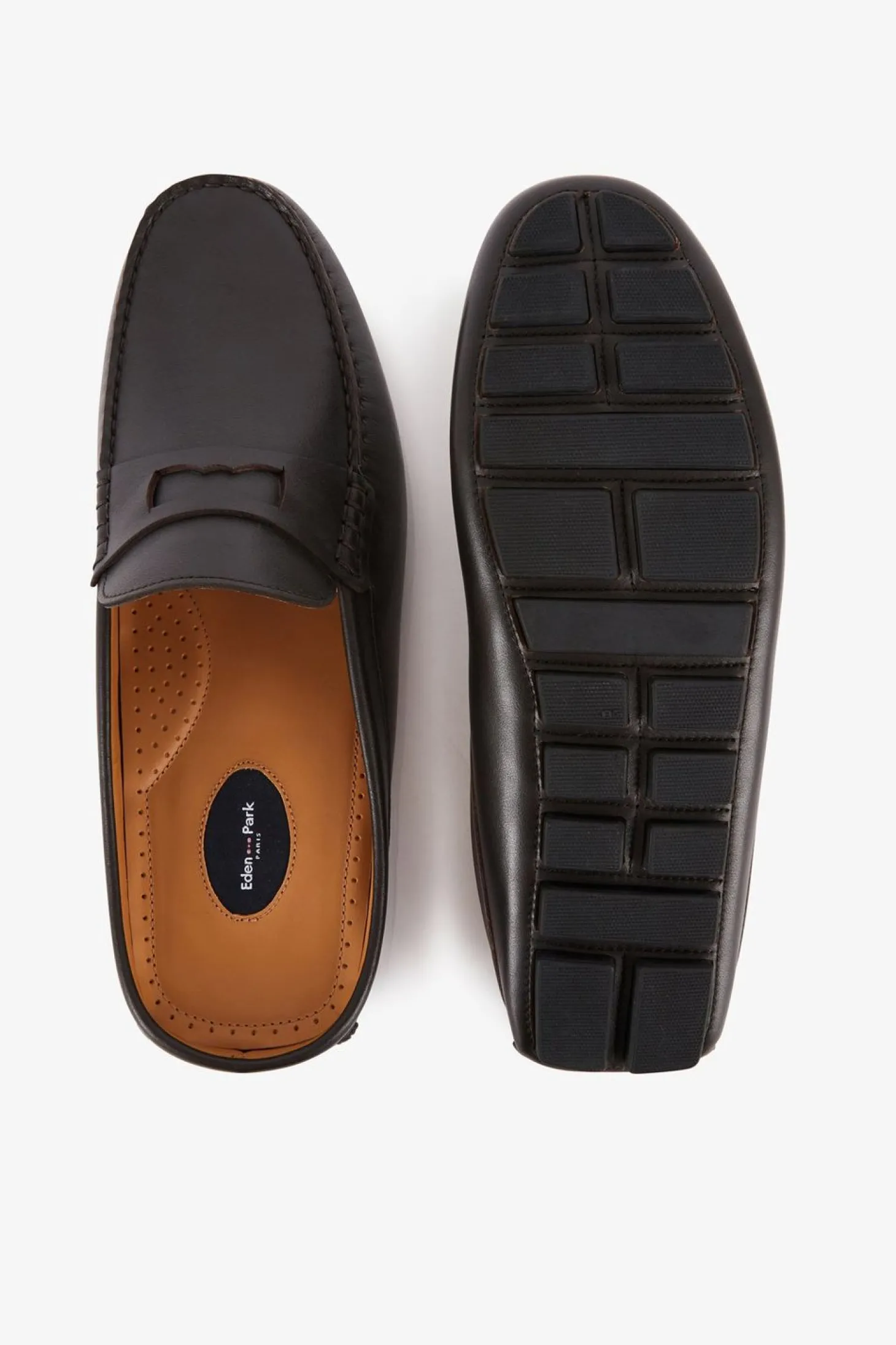 Mocassins Marrons Fonces En Cuir