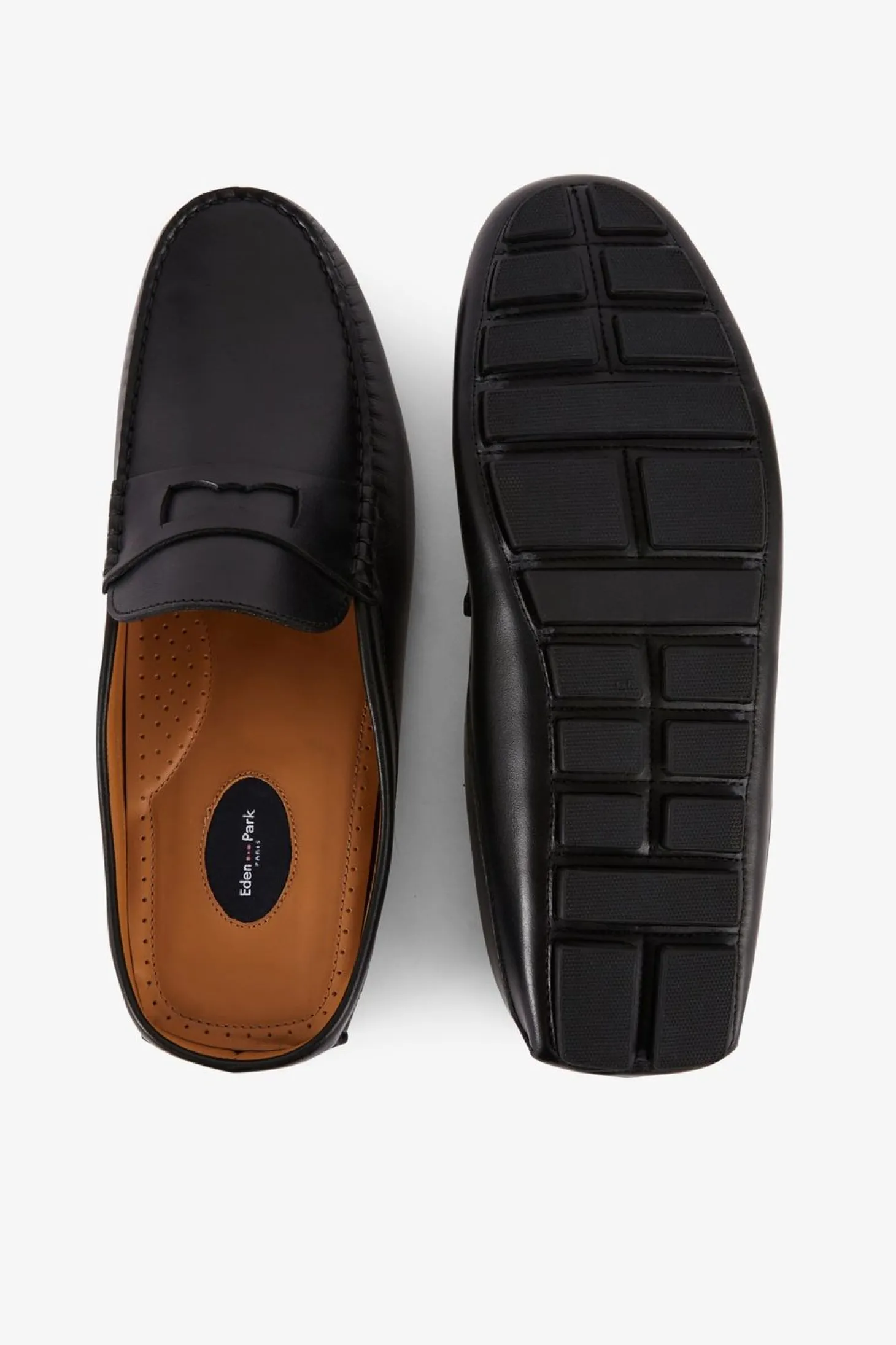 Mocassins Noirs En Cuir