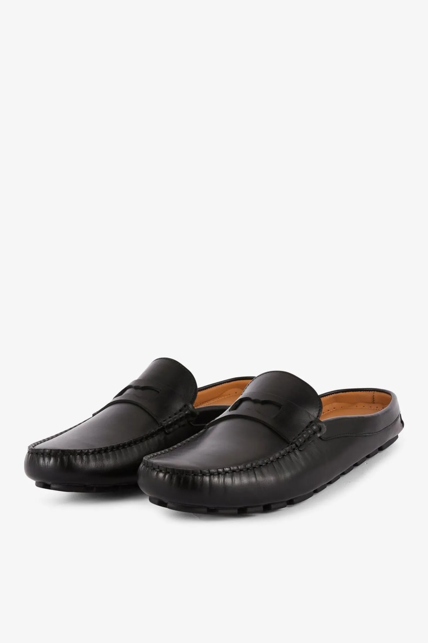 Mocassins Noirs En Cuir