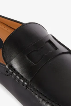 Mocassins Noirs En Cuir