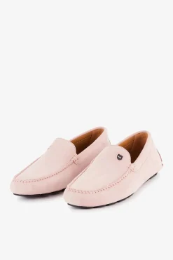 Mocassins Roses En Cuir Suede
