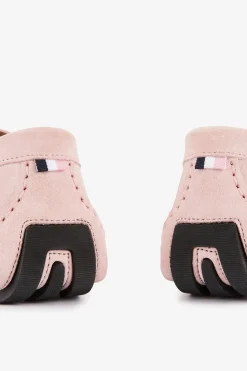 Mocassins Roses En Cuir Suede