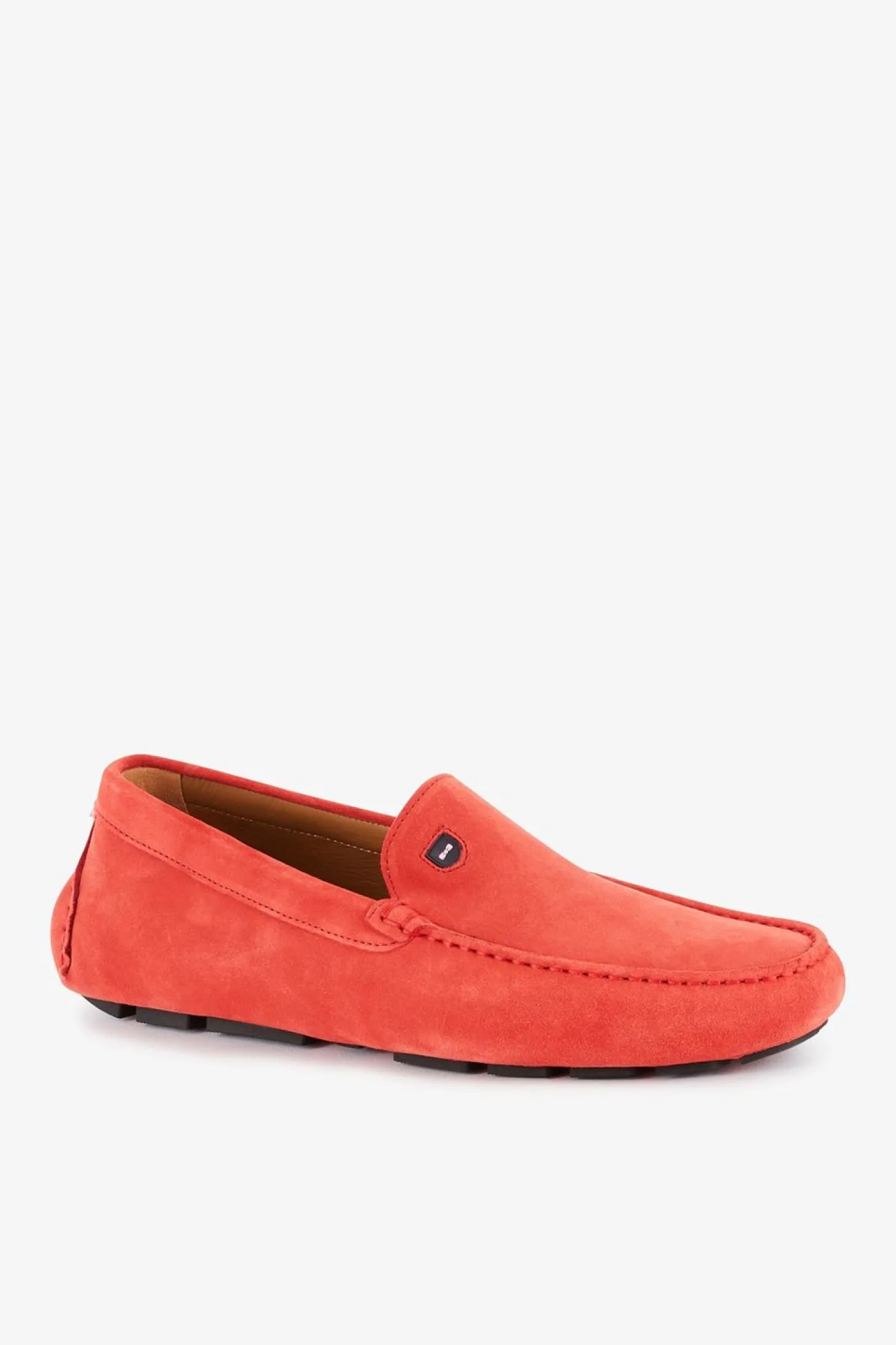 Mocassins Rouges En Cuir Suede