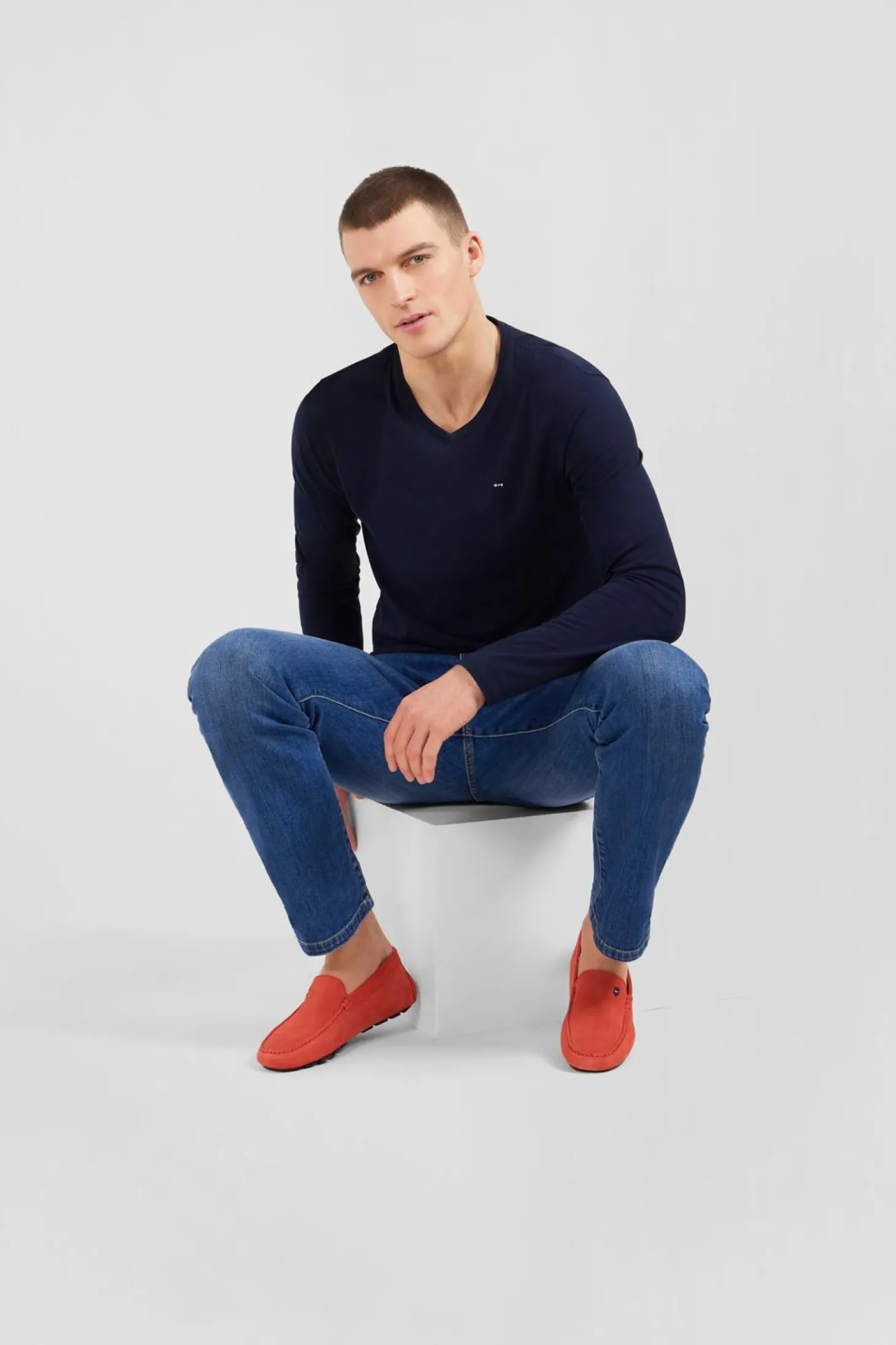 Mocassins Rouges En Cuir Suede