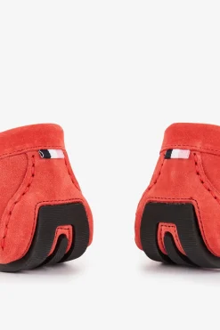 Mocassins Rouges En Cuir Suede