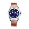 Montre A Quartz En Cuir Marron