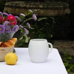 Mug Blanc En Porcelaine De Limoges - Grand Modele