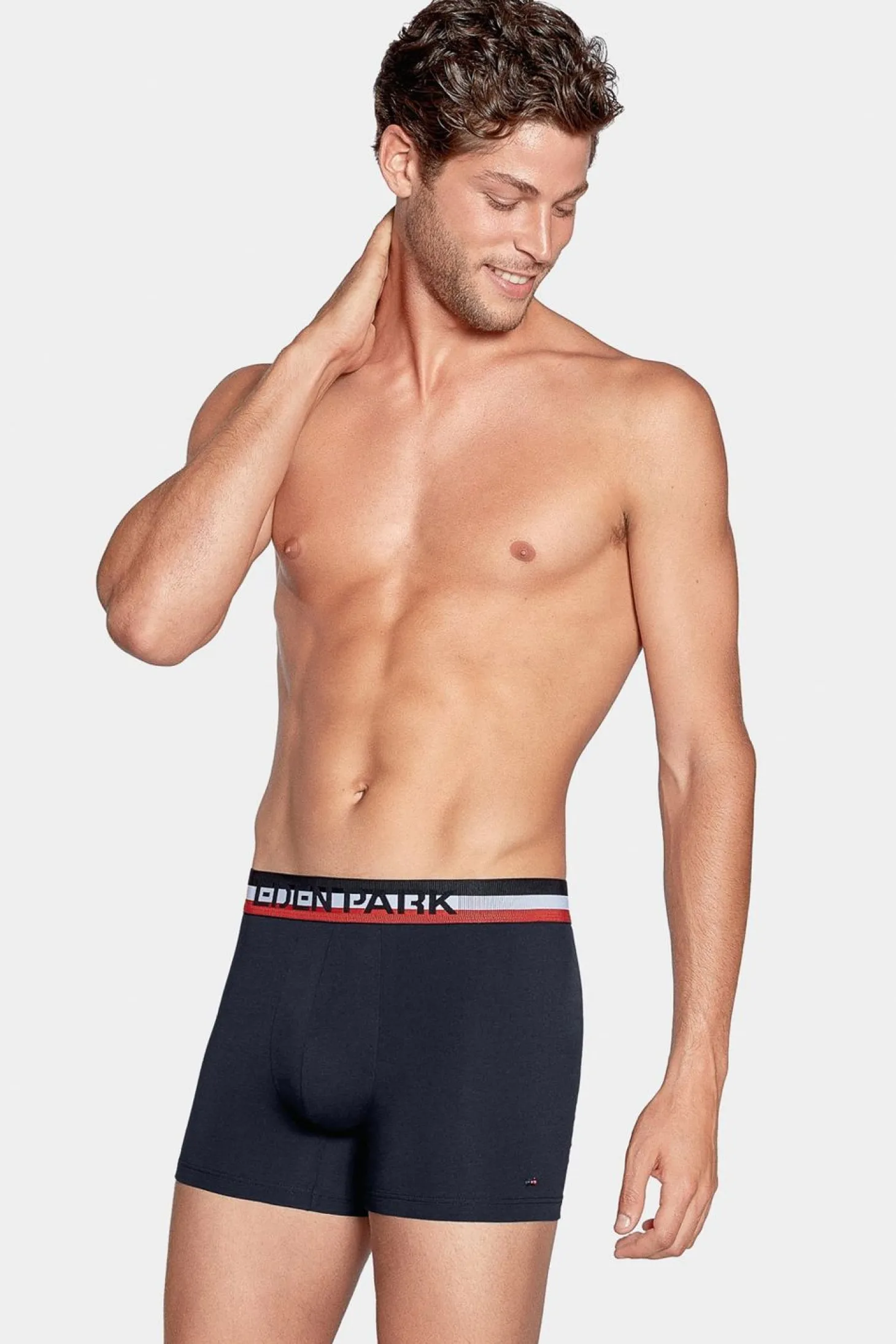 Pack De 2 Boxers Bleu Ciel Et Bleu Uni Ceinture Contrastante