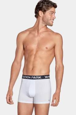 Pack De 2 Boxers Bleu Et Blanc Uni Ceinture Contrastante