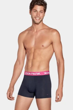 Pack De 2 Boxers Bleu Et Blanc Uni Ceinture Contrastante