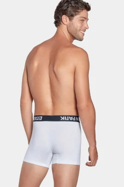 Pack De 2 Boxers Bleu Et Blanc Uni Ceinture Contrastante
