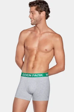 Pack De 2 Boxers Bleu Et Gris Uni Ceinture Contrastante