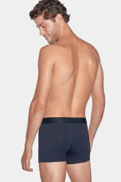 Pack De 2 Boxers Bleu Marine Rayures Rose Et Uni