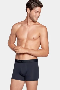 Pack De 2 Boxers Bleu Marine Rayures Grise Et Uni