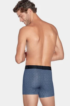 Pack De 2 Boxers Bleu Uni Et Micro-Motifs Ep