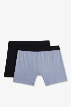 Pack De 2 Boxers Bleu Uni Et Noeuds Papillon