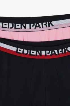 Pack De 2 Boxers Rose Et Bleu Uni Ceinture Contrastante