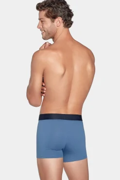Pack De 2 Boxers Uni Bleu Clair Et Noir