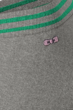 Paire De Chaussettes Basses Blanches A Bords Verts En Coton Stretch
