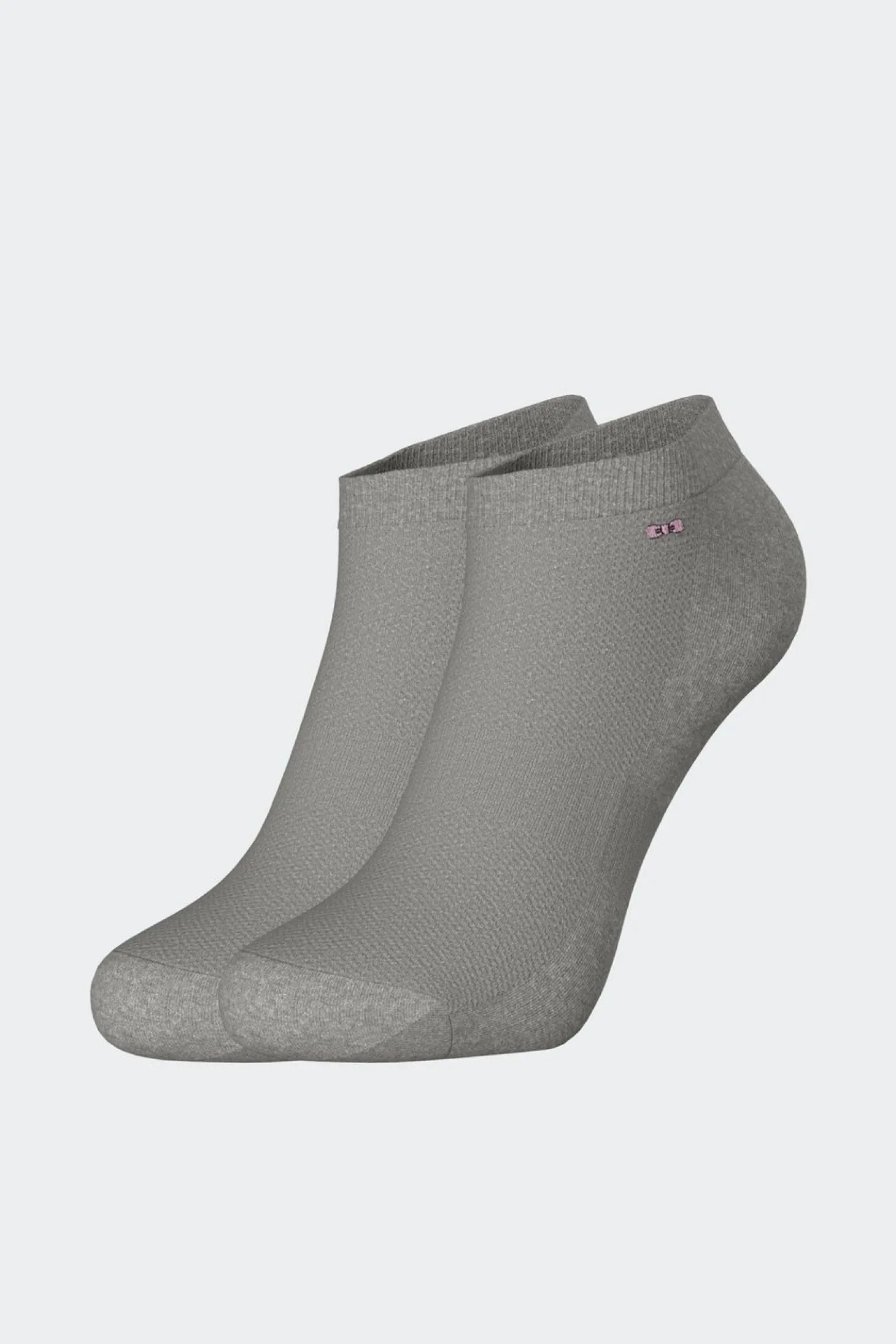 Paire De Chaussettes Basses Grises En Coton Stretch