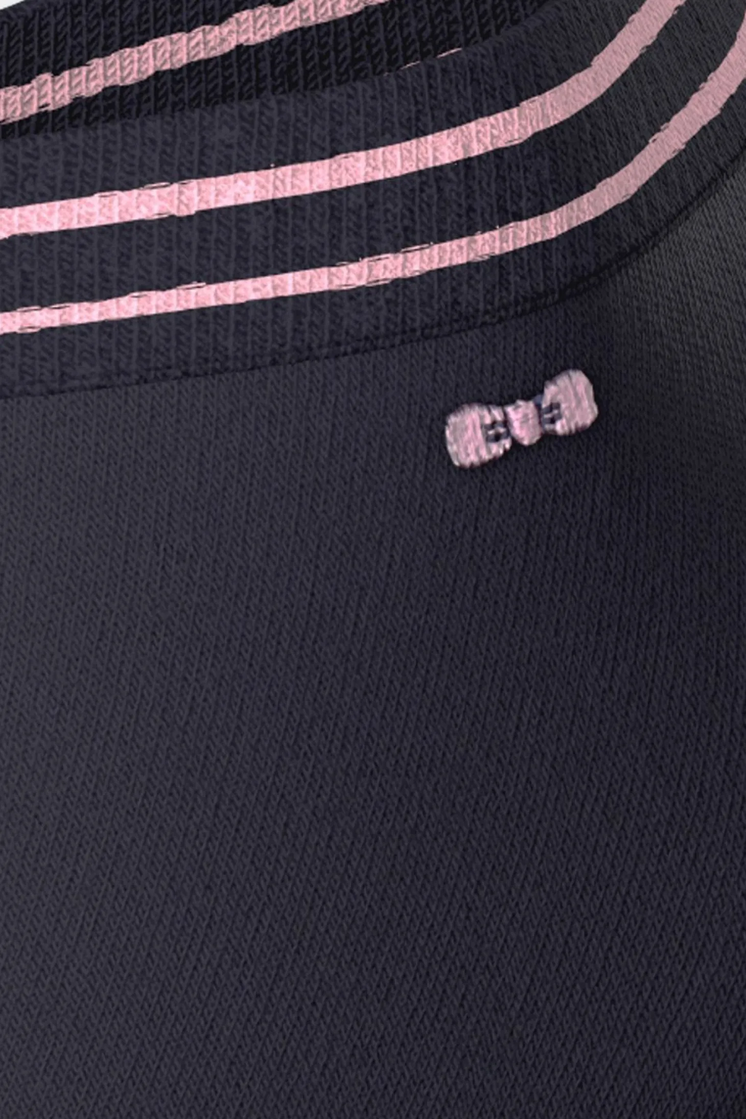 Paire De Chaussettes Basses Marine A Bords Roses En Coton Stretch