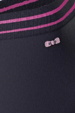 Paire De Chaussettes Basses Marine A Bords Fuchsia En Coton Stretch