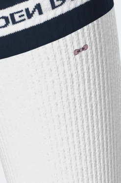 Paire De Chaussettes Blanches Siglees Eden Park En Coton Stretch