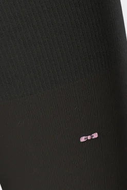Paire De Chaussettes Cotelees Noires En Coton Stretch