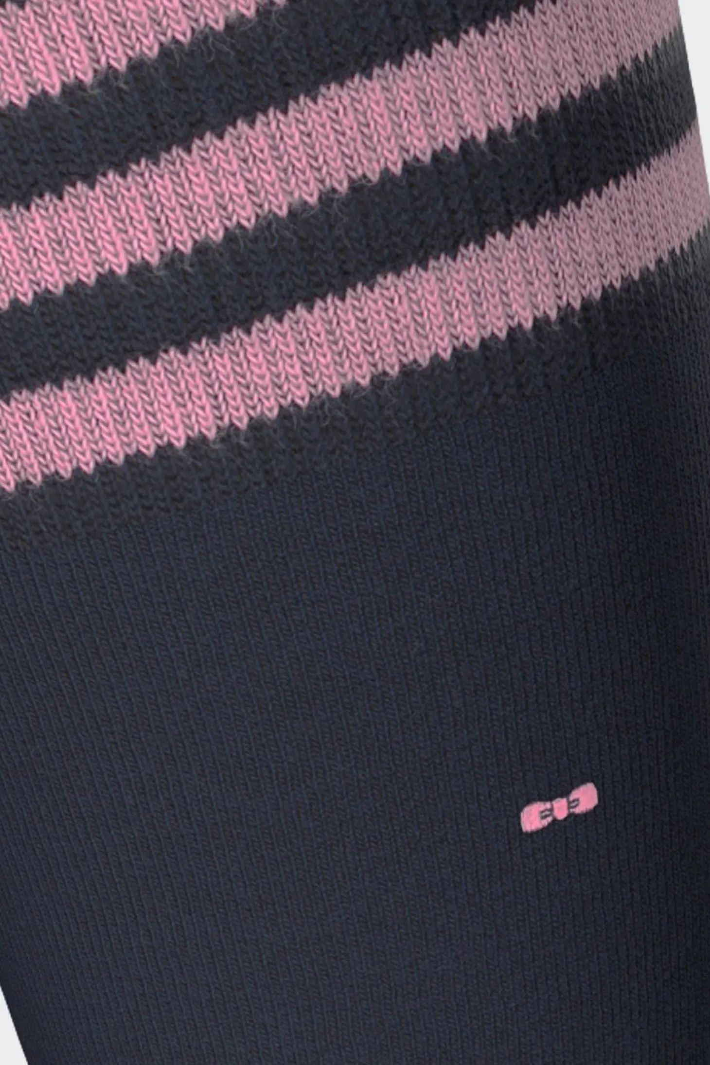 Paire De Chaussettes Marine A Bords Rayes En Coton Stretch