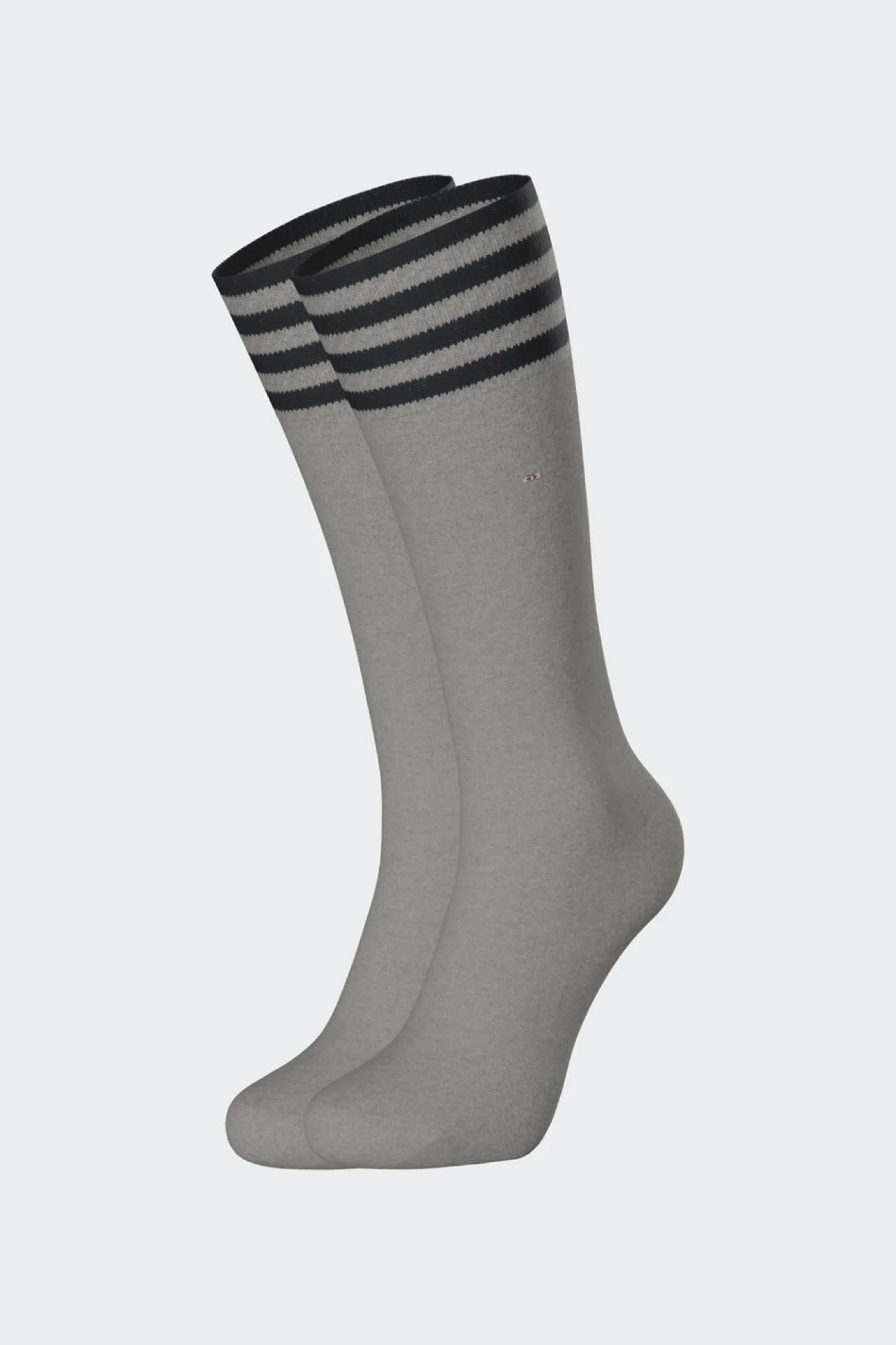 Paire De Chaussettes Roses A Bords Rayes En Coton Stretch