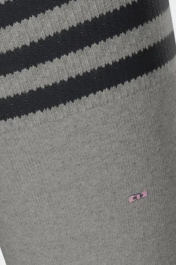 Paire De Chaussettes Roses A Bords Rayes En Coton Stretch