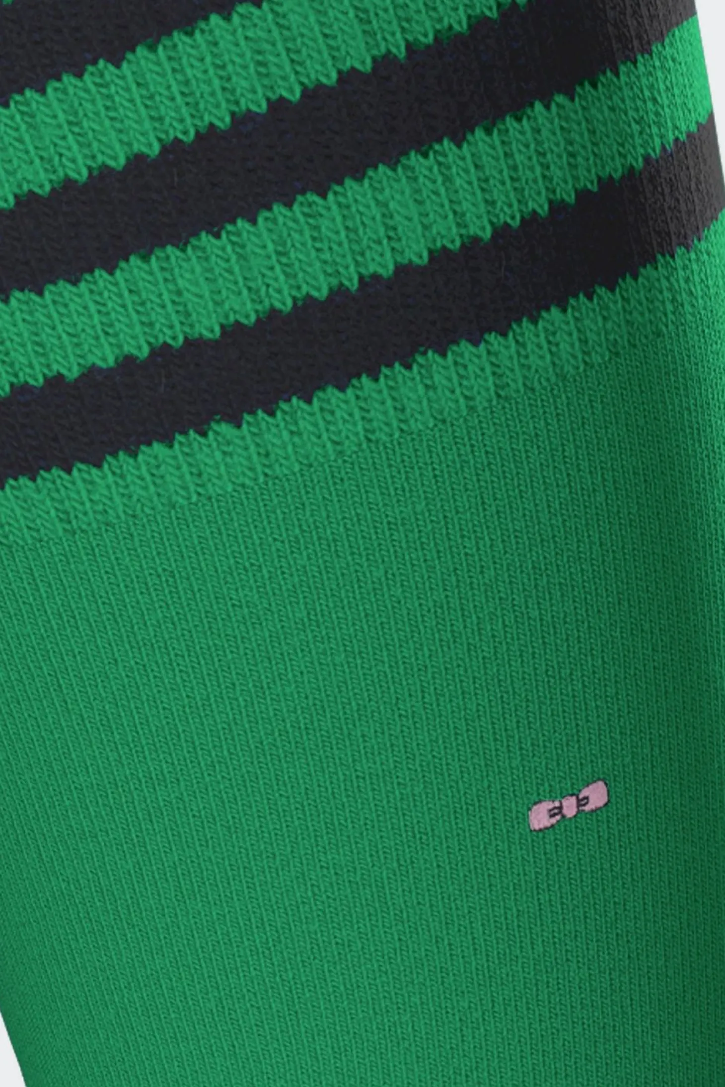 Paire De Chaussettes Vertes A Bords Rayes En Coton Stretch