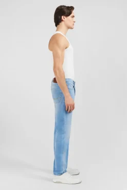 Pantalon Bleu Droit 5 Poches