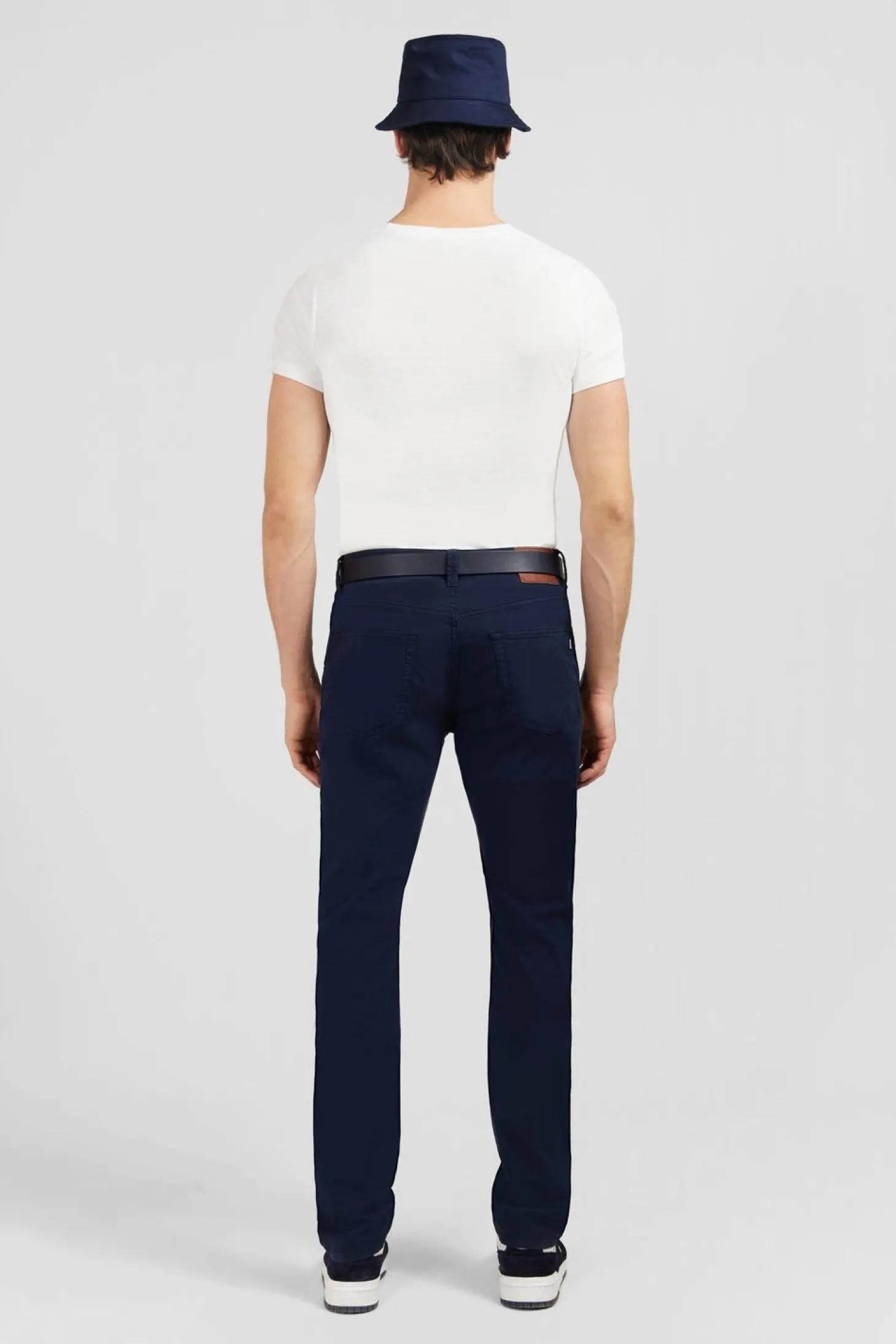 Pantalon Bleu Marine Droit 5 Poches