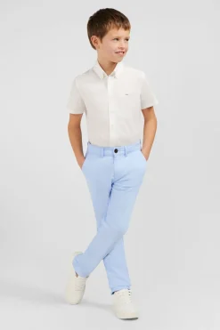 Pantalon Chino Bleu Ciel En Coton Stretch