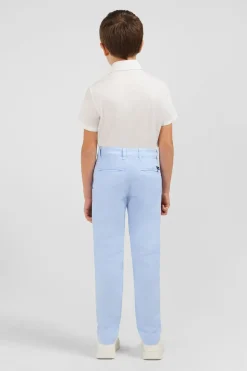 Pantalon Chino Bleu Ciel En Coton Stretch