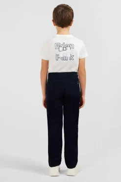 Pantalon Chino Marine En Coton Stretch