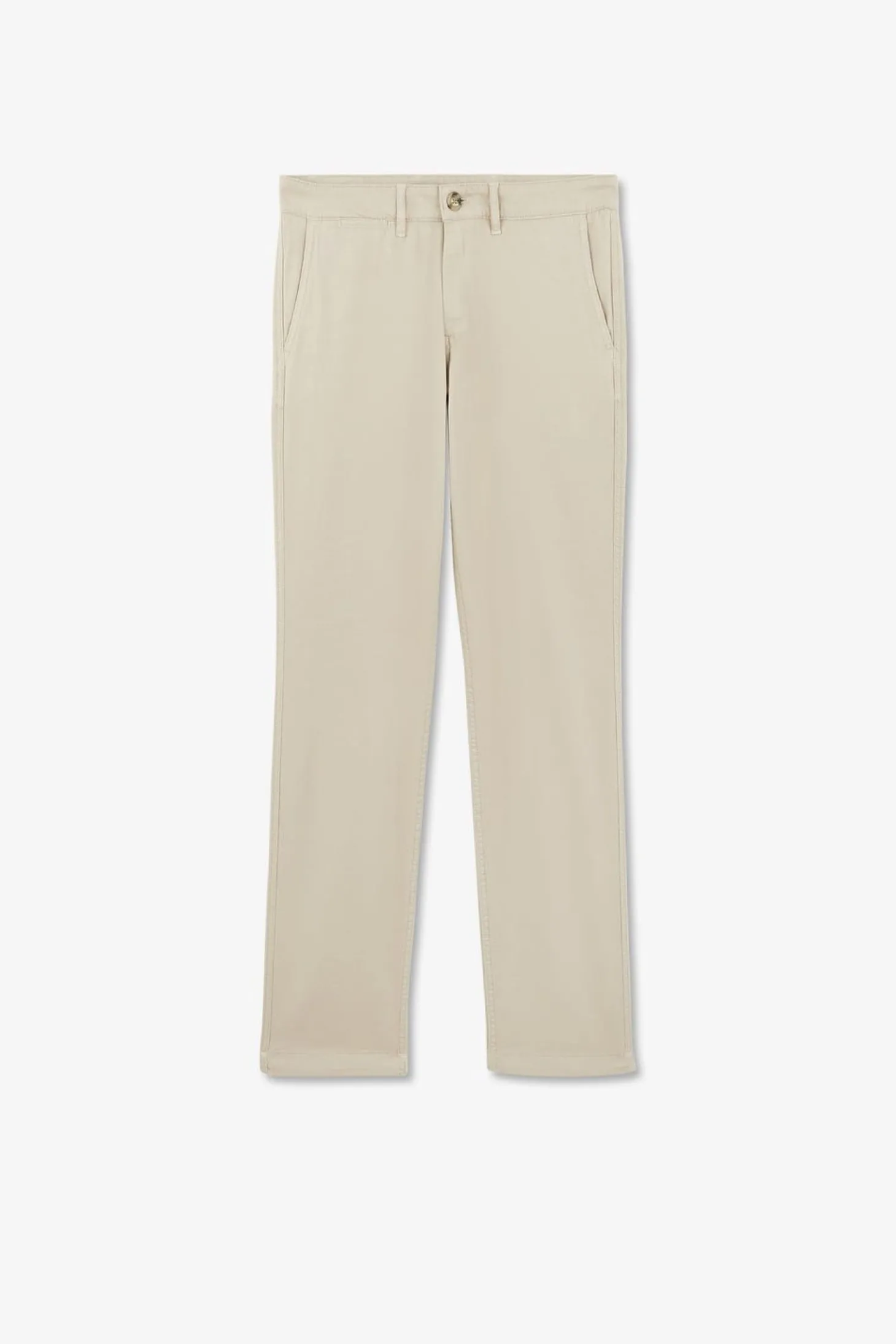 Pantalon Chino Sans Plis Beige
