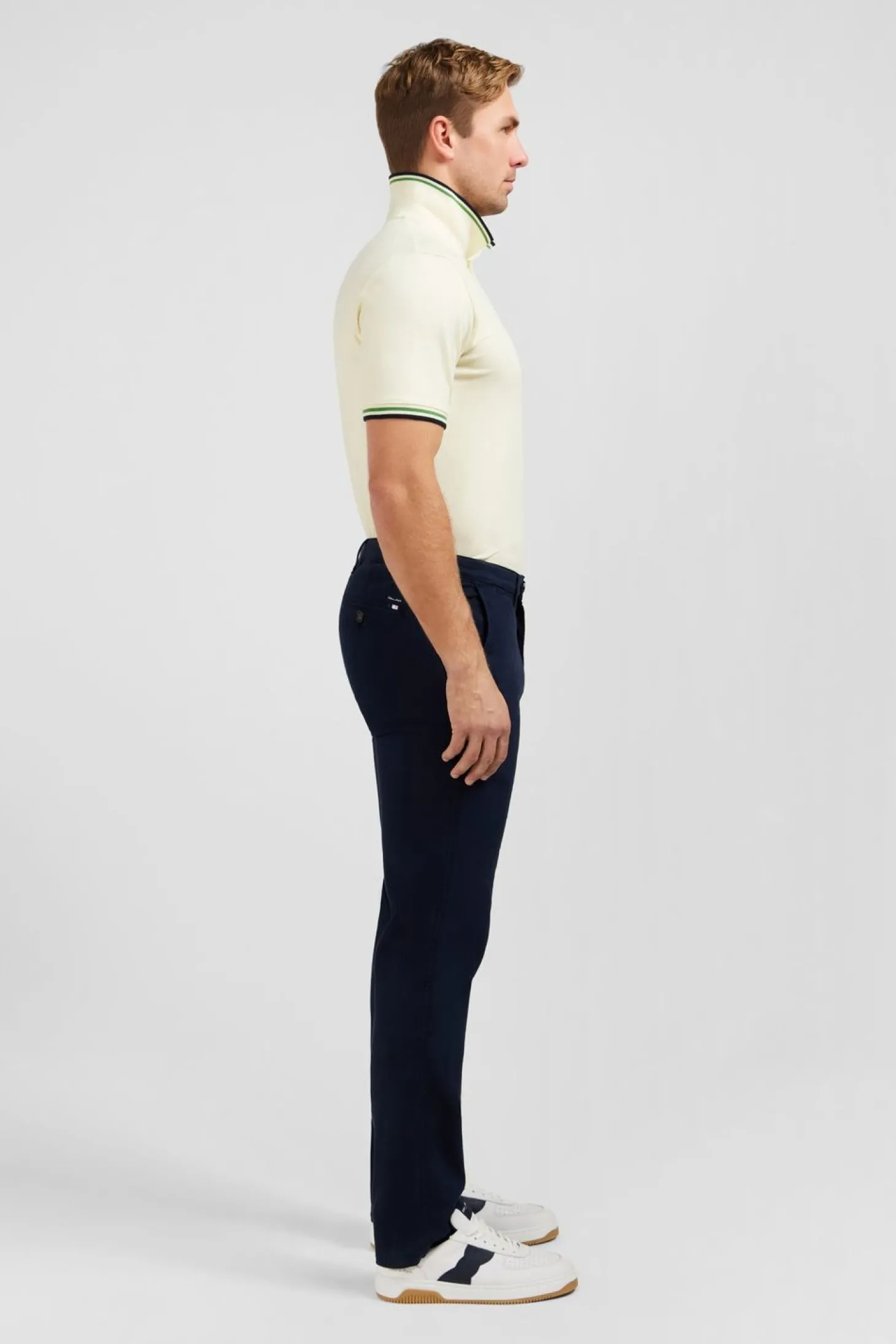 Pantalon Chino Sans Plis Bleu Marine