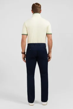 Pantalon Chino Sans Plis Bleu Marine