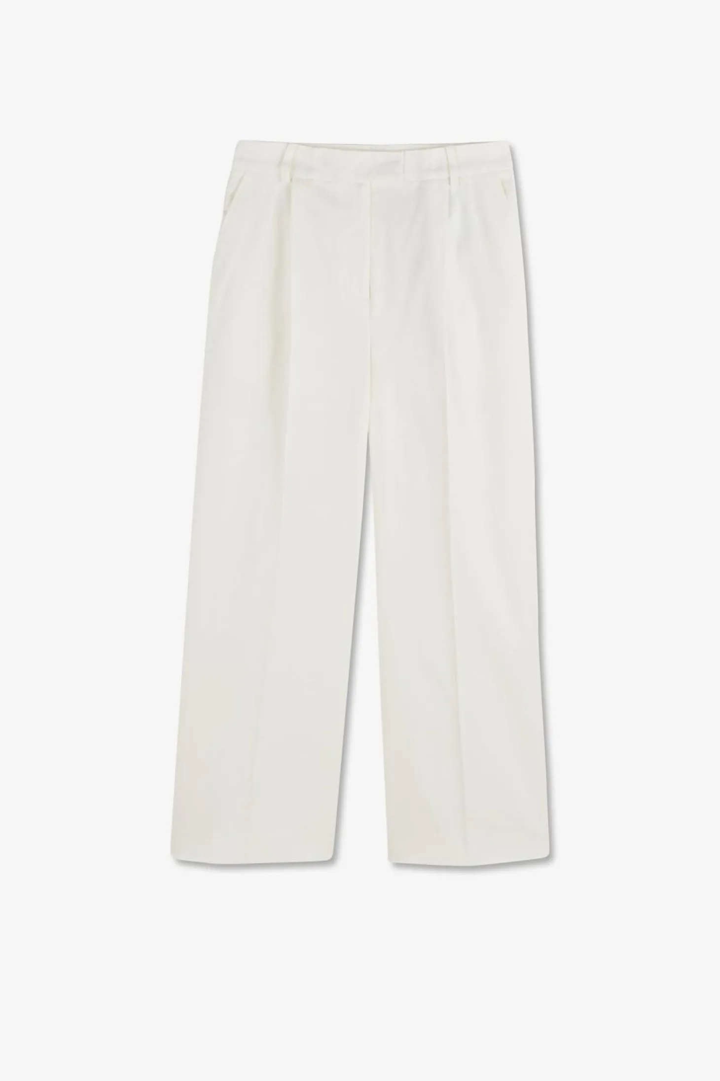 Pantalon Ecru A Jambes Larges Coupe Comfort