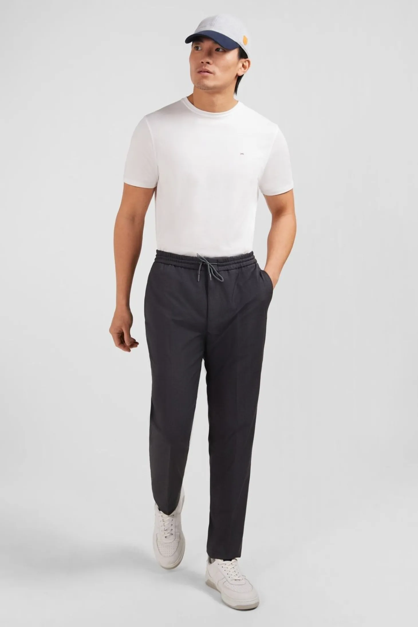 Pantalon Taille Elastiquee Gris