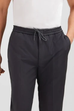 Pantalon Taille Elastiquee Gris