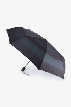 Parapluie Bleu Marine Pliant A Rayures