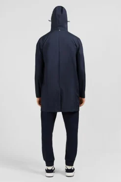 Parka Longue A Capuche Amovible Marine