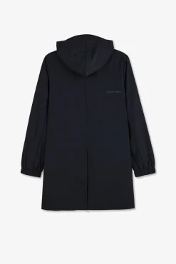Parka Longue Zippee A Capuche Marine