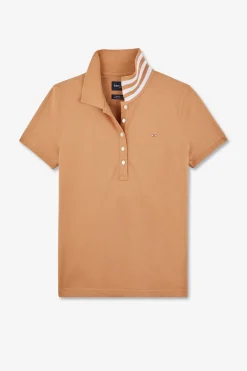 Polo Beige Manches Courtes En Coton Pima